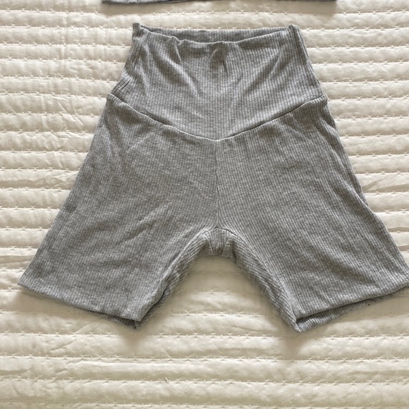 Skatie ribbed bike short in grey. XS - Picture 4 of 4